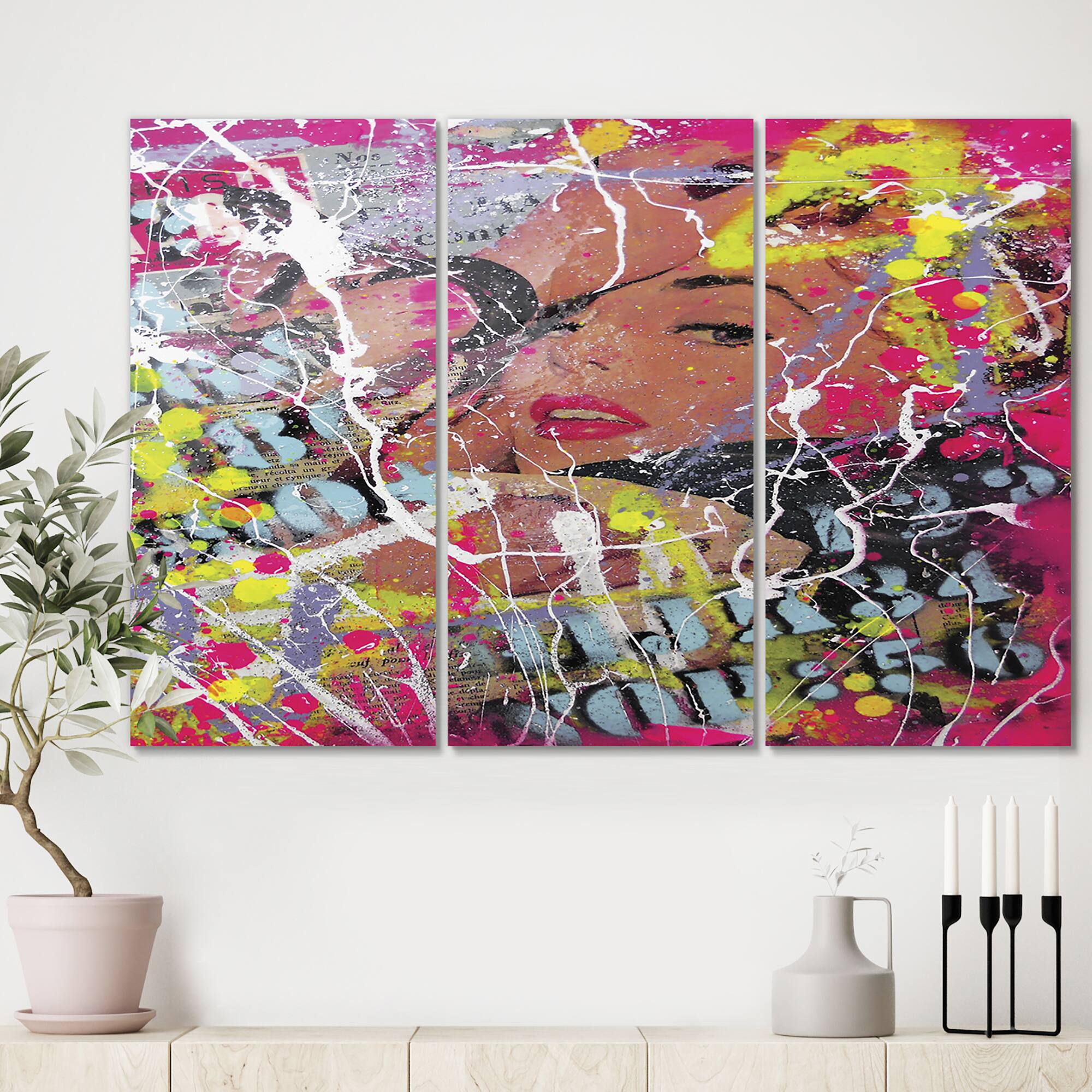 Designart - Old Style Newspaper Street Art Collage VI